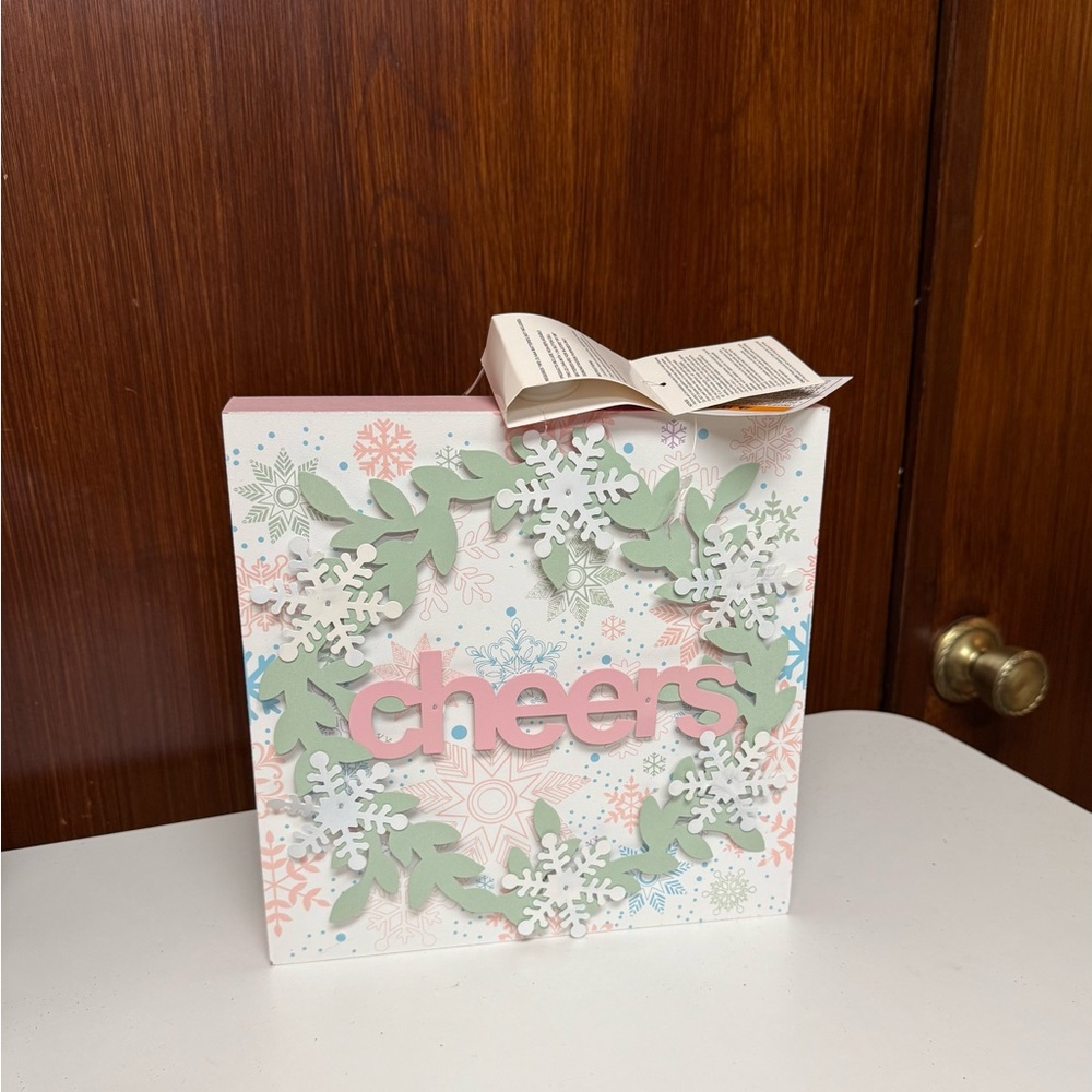 Festive Lighted  Plaque ‘Cheers' Holiday Decor